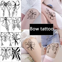 sweat proof and waterproof tattoo various black sketch sexy big bow thigh arm female body art temporary tattoo