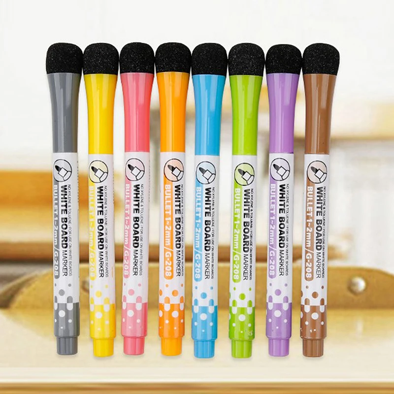 

8Pcs Erasable Markers Set Colors Magnet Whiteboard Ink Pens School Teacher Resources Children's Graffiti Kids Drawing
