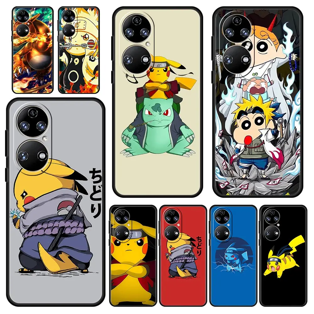 

Pokemon Anime Naruto Phone Case For Huawei P30 Lite P50 Pro P20 P40 Lite E P Smart Z 2021 Y6 Y7 Y9 2019 Y6p Y9s Y7a Soft Cover