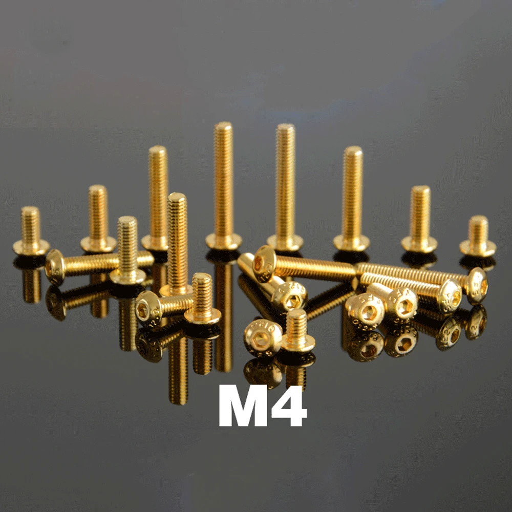 

M4 x 6 8 10 12 16 18 20 25 30 35 мм Золотой 12-дюймовый шестигранный винт из легированной стали с шестигранной головкой для самостоятельной сборки автомо...