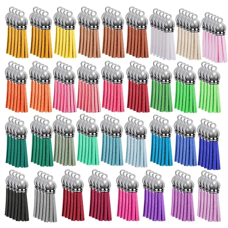 

140Pcs Keychain Tassel 38Mm Leather Tassels Coloured Tassel For DIY Keyring Jewellery Making Craft Supplies 35 Colours