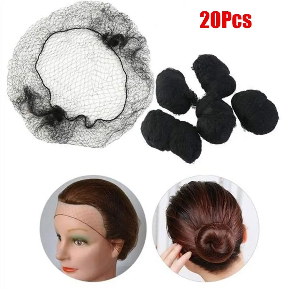 

20Pcs Nylon Hairnets Elastic Edge Mesh Hair Soft Lines Sporting Dancing Hair Net Invisible Hairnet Hair Styling Wig Cap