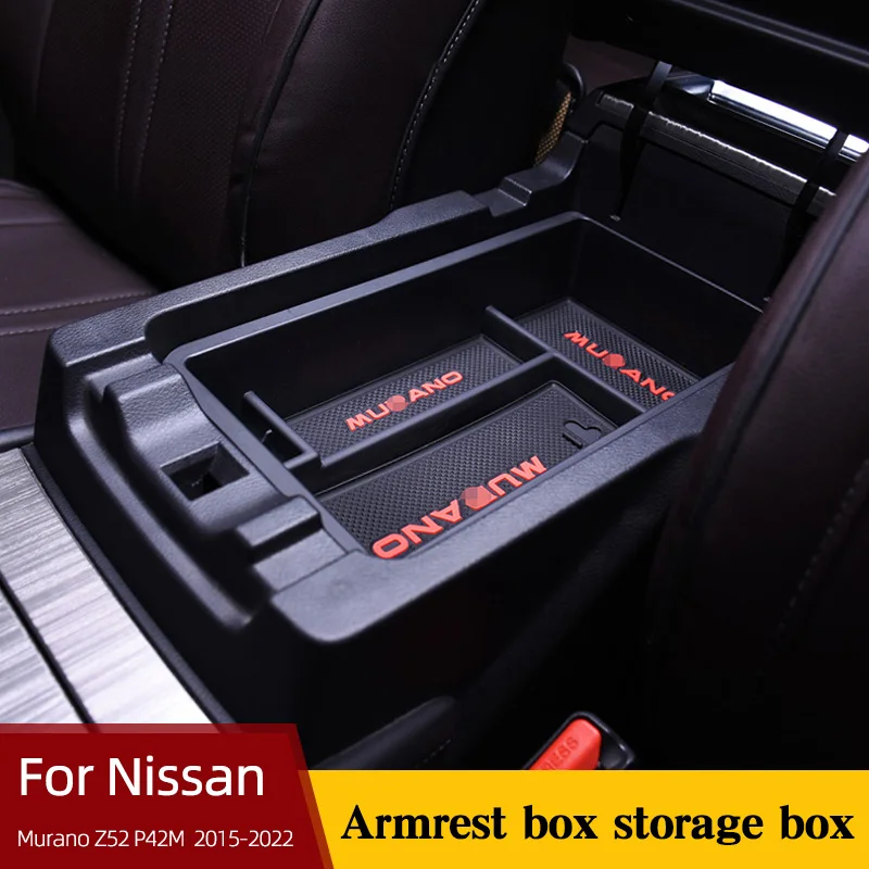 

Armrest Storage Box For Nissan Murano Z52 P42M 2015-2022 Flocking Central Control Non-slip Organizer Container Accessories