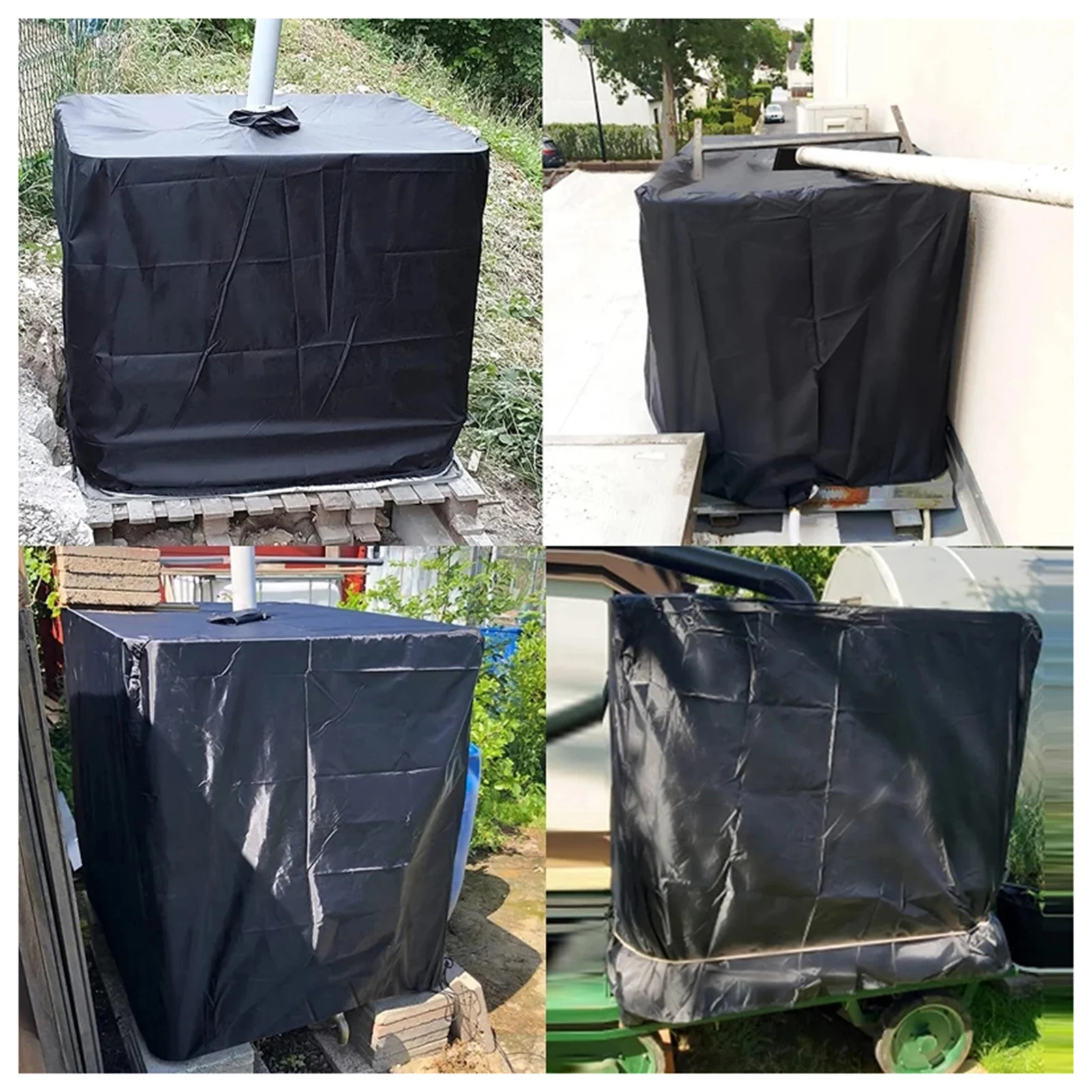 

210D Oxford Cloth IBC Tote Cover for 1000L Outdoor IBC Ton Barrel Rain Barrel Water Tank Protective Cover with Zipper