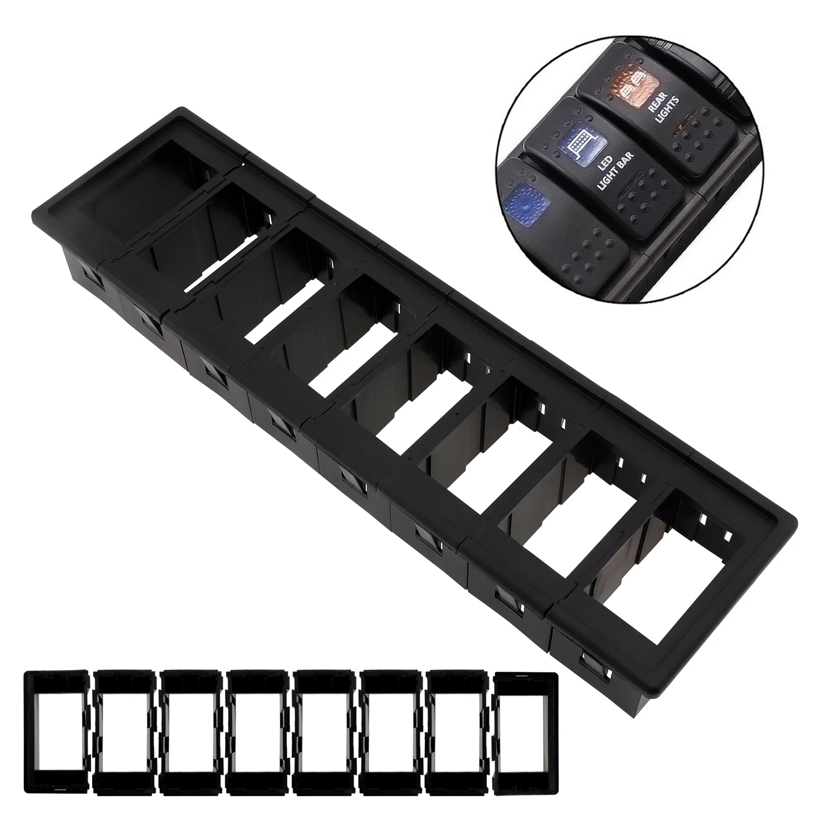 

DC 12V Универсальный 1x8 шт. автомобильный поворотный переключатель для лодки с зажимом панель патруль держатель корпус для ARB Carling