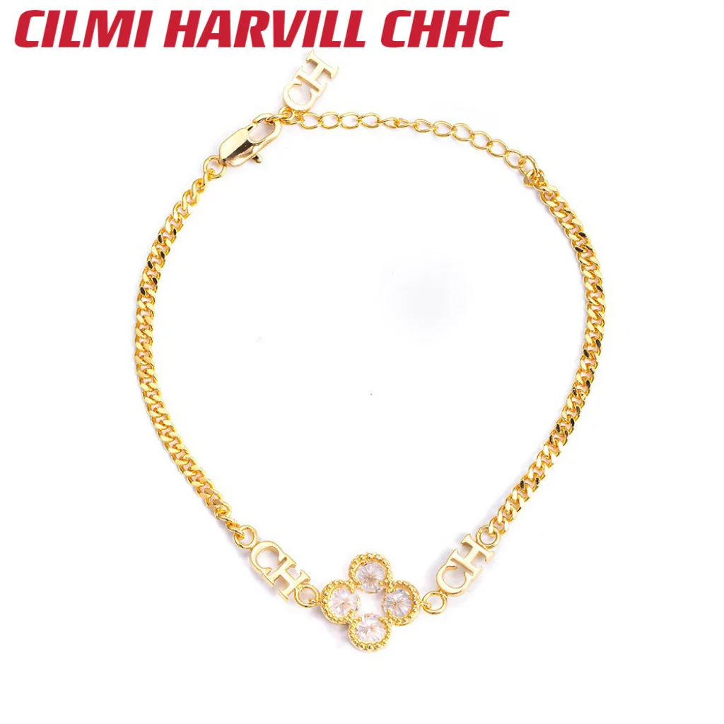 

CILMI HARVILL CHHC Women's Bracelet Metal Lightweight Four Leaf Grass Design Letter Design Adjustable