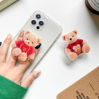 ins cute sitting bear phone stand simple foldable phone grip support for iphone samsung xiaomi phone accessories