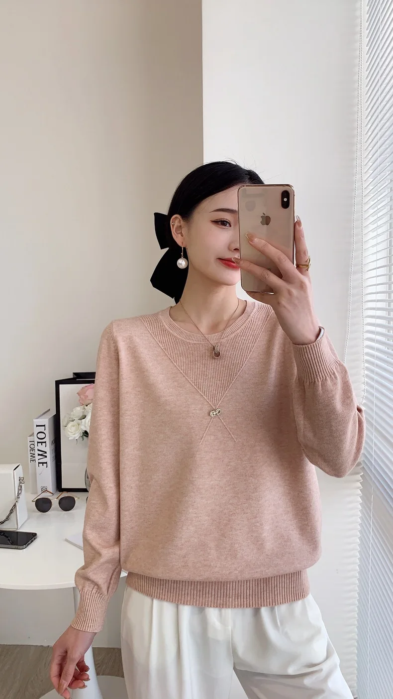 

Maternity knitted sweater top women's summer thin bottoming shirt 2022 new sweater Black