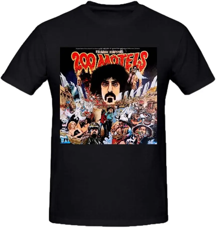Мужские забавные футболки с круглым вырезом Frank Zappa 200 Motels черные