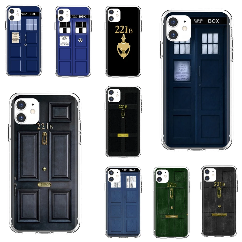 Sherlock-Holmes-221B-Doctor-Who-Tardis Мягкий чехол из ТПУ для Samsung Galaxy Note 3 4 5 8 9 S3 S4 S5 Mini S6 S7 Edge S8 S9 S10