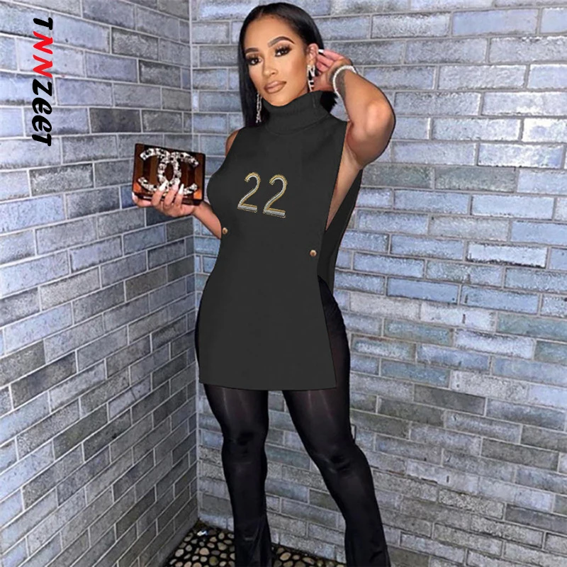 

TNNZEET Rivet Mini Dress Women Hipster Letter Embroidery Street Skirt Knitted High Cool Girl Wear Fashion Dresses 2022 Summer