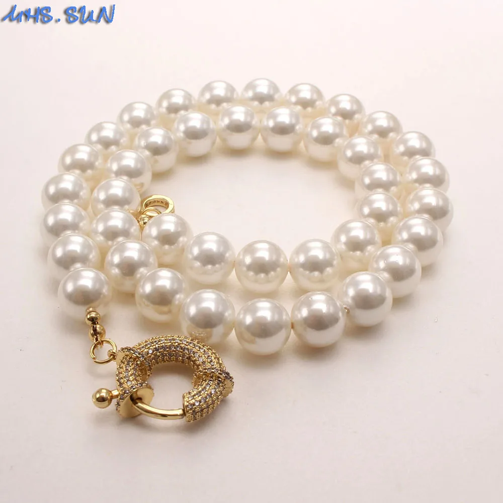 

SUNSLL женское ожерелье с жемчужными бусинами, винтажное ожерелье с подвесками в виде слона/пряжки, ожерелье