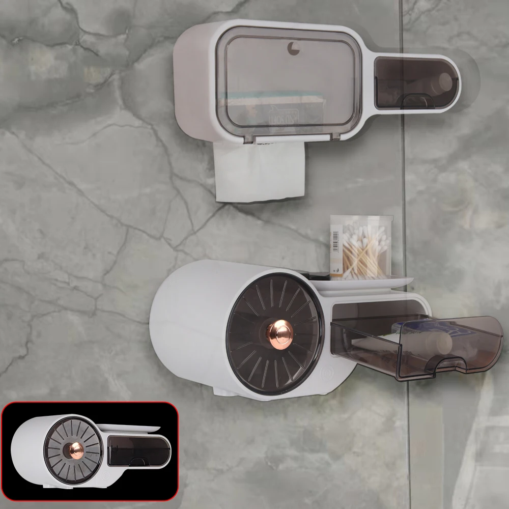 

Simple Style Wall-mounted Storage Box Shelf WC Shampoo Racks Bathroom Accessories Toilet Paper Holder Home Box Organizer