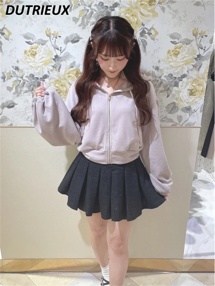 

Soft and Adorable Elegant Lolita Hooded Coat Fashionable All-Match White Fall/Winter Hoodie Jacket for Students Japanese Clothes