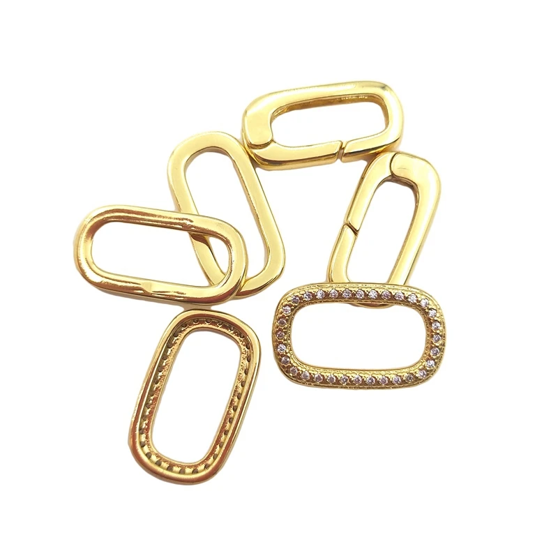 

5 шт. позолоченная овальная винтовая застежка, простая пряжка, высокое качество, микро CZ ПАВЕ, своими руками, браслет, цепочка