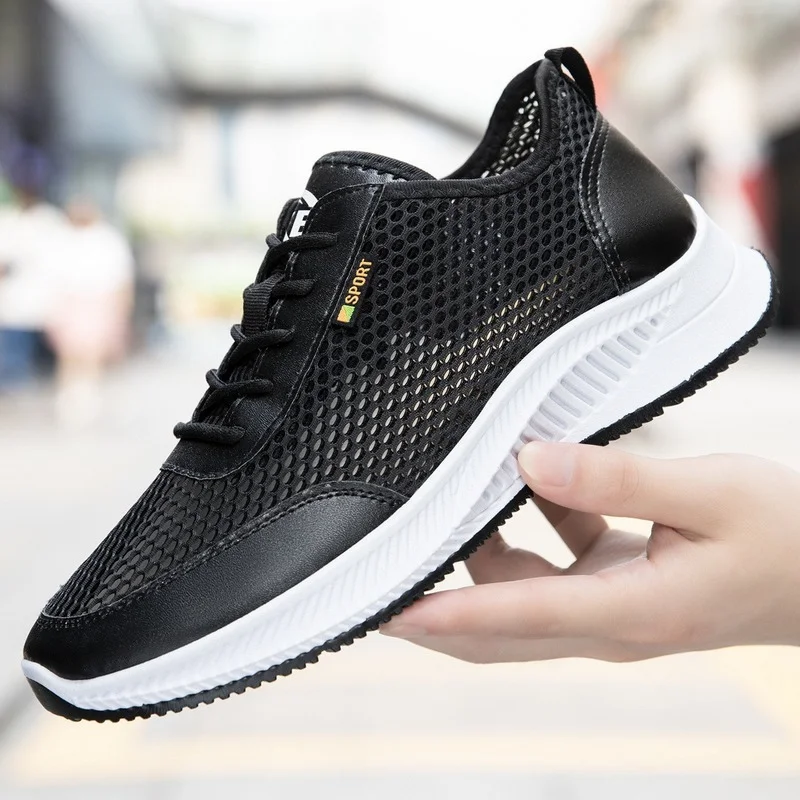 

Summer Hollow Men Sneakers 2022 Fashion Breathable Man Shoes Vulcanize Shoe Student Casual Light Comfortable Outdoor Footwear