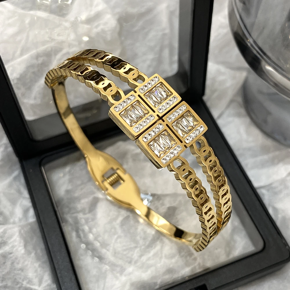 Greatera Изящные Многослойные квадратные кубические циркониевые очаровательные