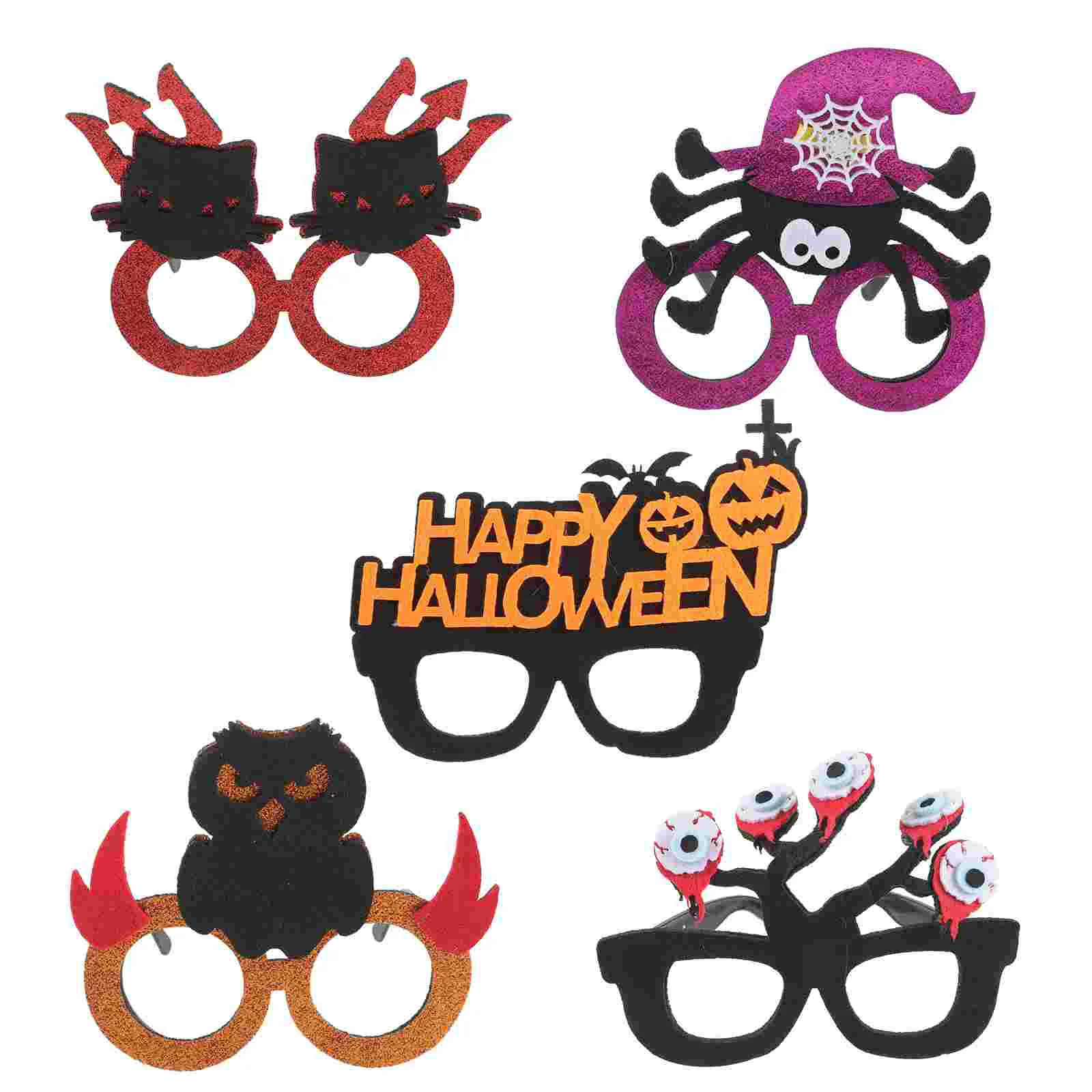 

5 шт. маскарадные очки, маска, реквизит, фотобудка на Хэллоуин, смешные взрослые фетровые аксессуары