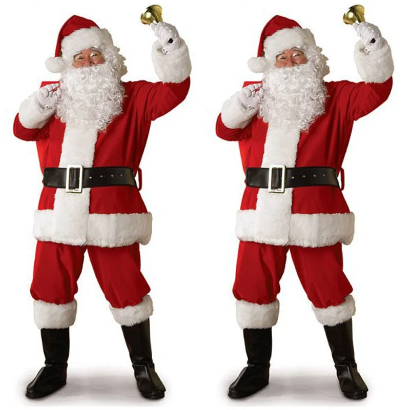 

2022 Santa Claus Cosplay Costume Daddy In Costume Clothes Dressed At The Christmas Of Men Five Buns/lot Suit For Warm Adults
