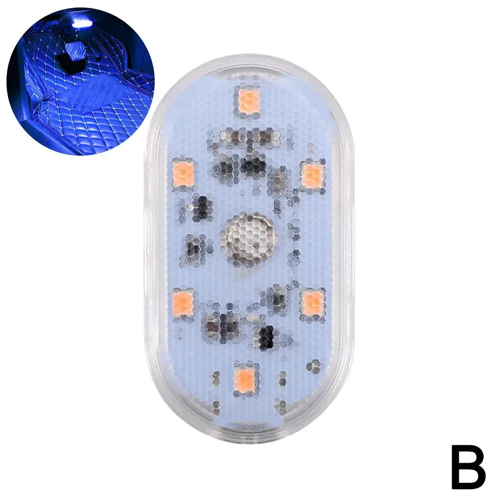 

Беспроводные светодиодные фонари для салона автомобиля, интерьер автомобильных светодиодных фонарей, перезаряжаемый через USB автомобильный неоновый свет, автомобильные аксессуары