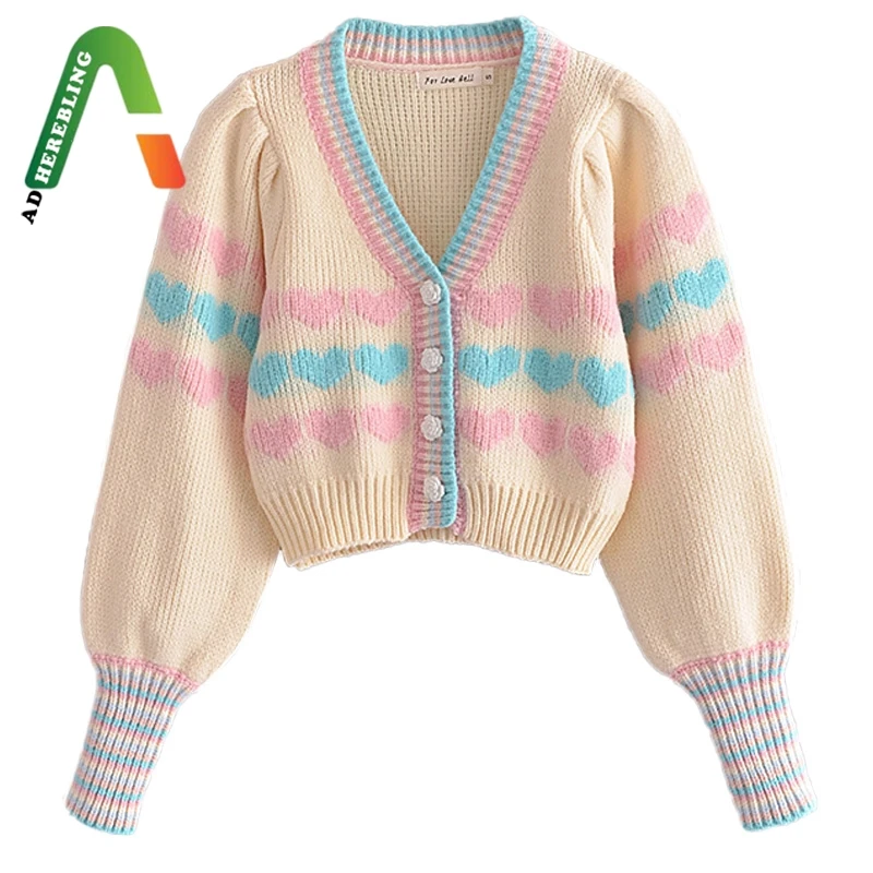Женский Укороченный кардиган Adherebling трикотажный свитер составного кроя с