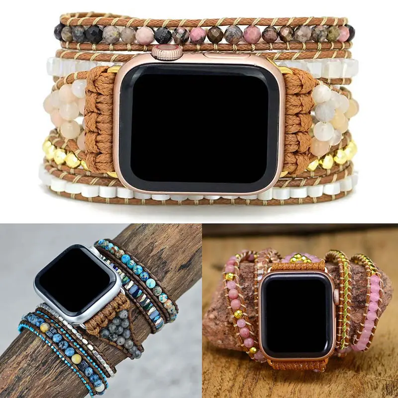 Custom DIY strap for apple watch 44mm 40 41 45mm iwatch band 42mm 38mm luxury Jewelry belt Resin bracelet for series 5 4 3 Se 7