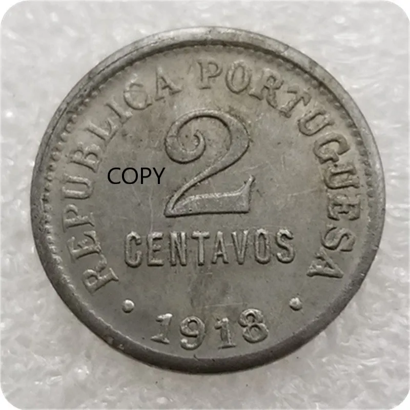 

Portugal 1918 2 CENTAVOS Silver Plated Commemorative Collector Coin Gift Lucky Challenge Coin COPY COIN