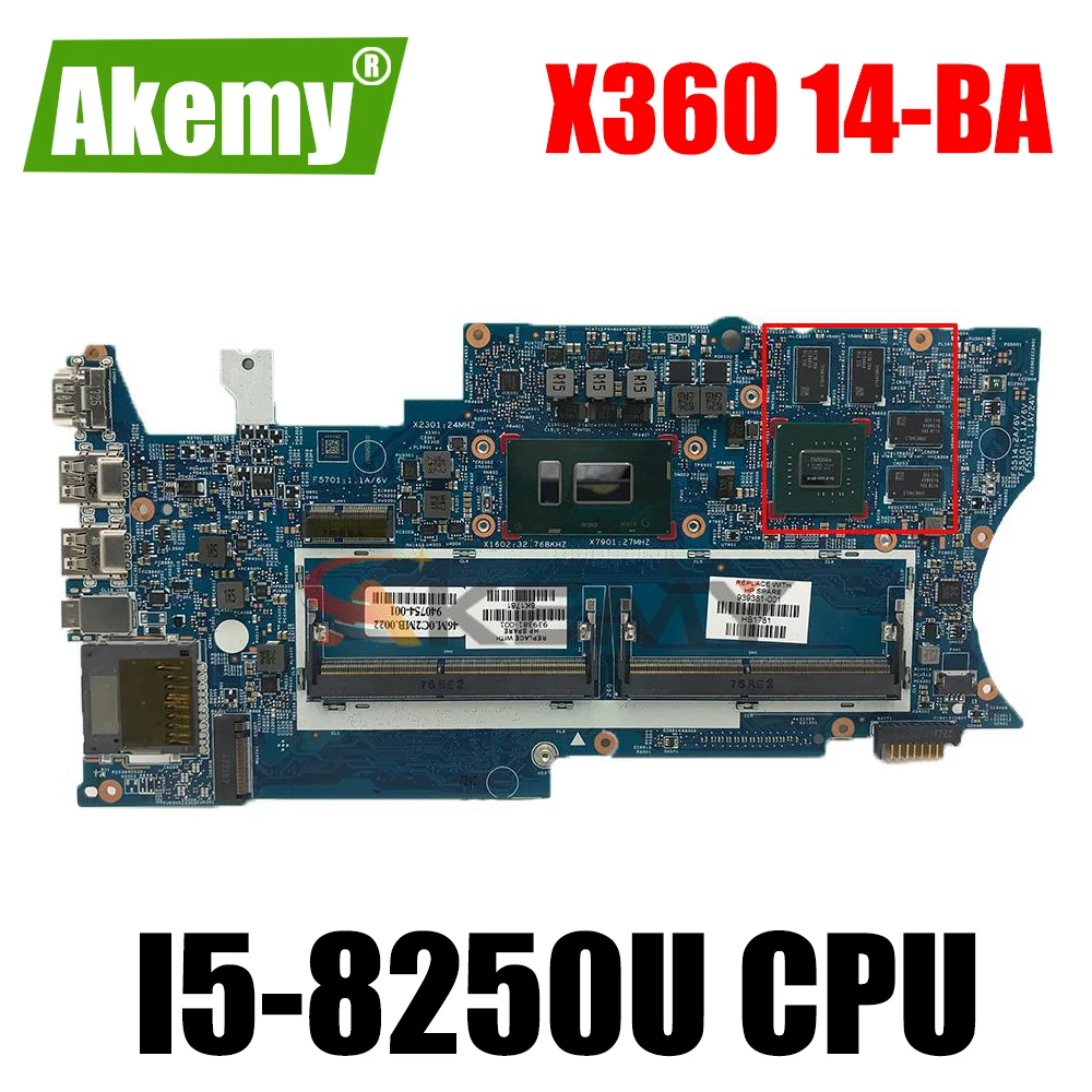

For HP PAVILION X360 14-BA 14M-BA laptop motherboard 17817-2 939381-001 939381-601 940754-001 mainboard With SR3LA I5-8250 CPU