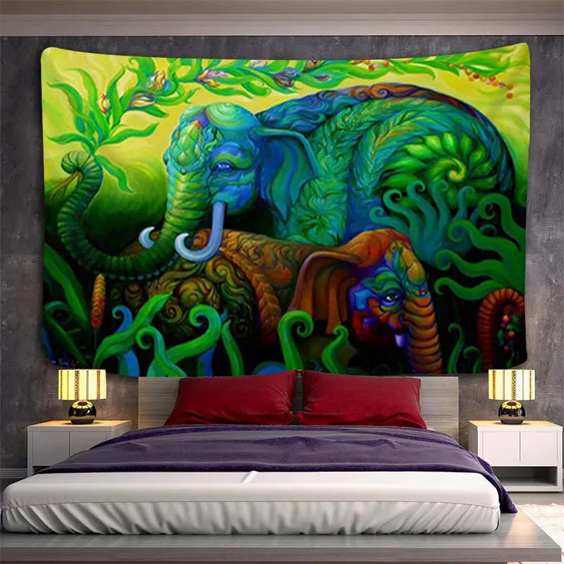

Декоративный настенный гобелен в виде слона, эстетическое украшение, спальни, кавайный Декор для комнаты, гобелены, подвесные аксессуары для дома