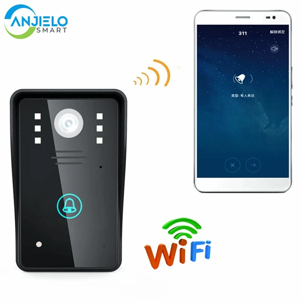 

Видеодомофон с камерой, 720P, Wi-Fi, ночное видение, водонепроницаемая Поддержка Android iOS, дистанционное управление, разблокировка