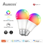 Умсветильник лампа Zigbee 3,0, 9 Вт + WW + CW E27, светодиодная лампа для умного дома, работает с приложением Tuya Smart Life, голосовым управлением, Alexa Google Home