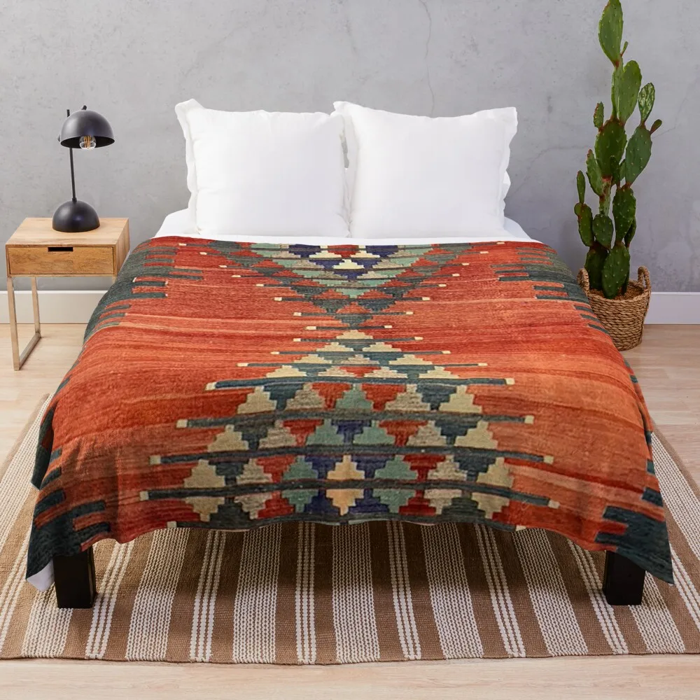 

Vintage Kars Decorative Whole Kilim, Navaho Weave, Woven Aztec TextileThrow Blanket brand blankets