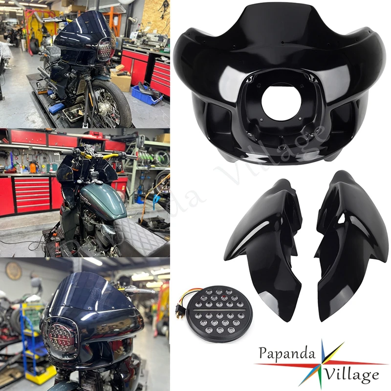 

Мотоциклетная фара 7 дюймов Верхняя Нижняя обтекатель лобовое стекло для Harley Softail Street Bob Low Rider Fat Bob Slim Heritage Classic 18 +