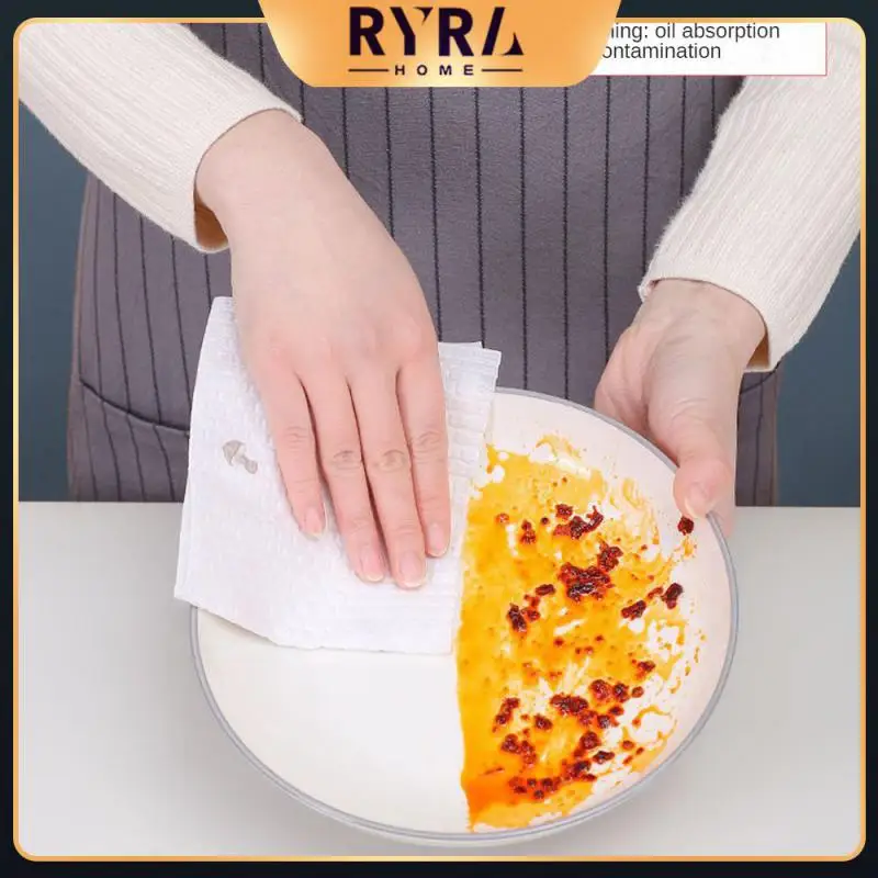 

Kitchen Household Cleaning Rags Printed Dishwashing Wipe Non Woven Dish Cloth Kitchen Accessories 20x20cm Wet And Dry Rag