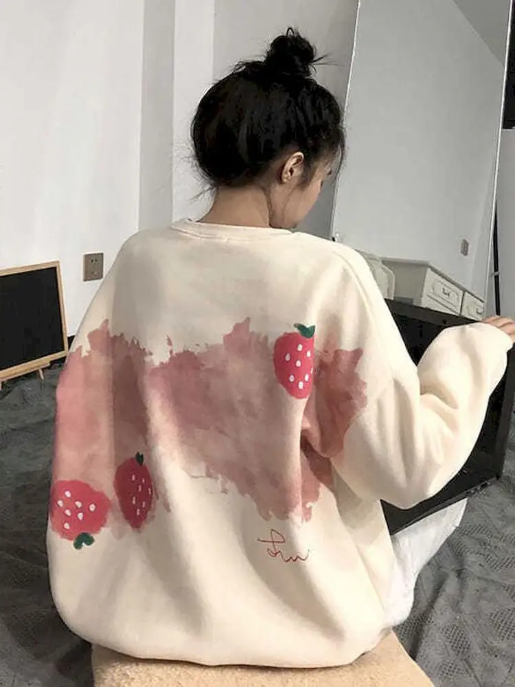 

Oversized Sweatshirt Women's Spring and Autumn New Sweet Niche Tie-dye Student Jacket Loose Top Girl Powder Yamamoto Woman Sweet
