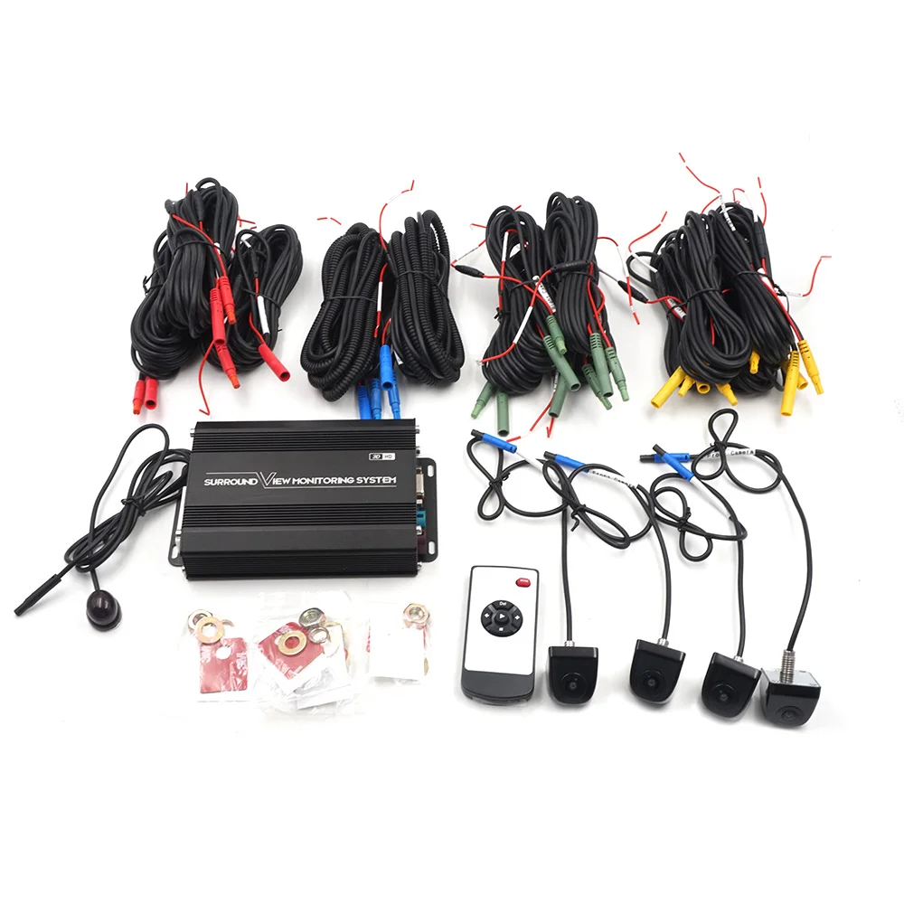 

ADT 2019 high quality Surround View Monitoring System 360 Degree Driving Bird View Panorama Car HD4 Camera HD 1080P Recorder
