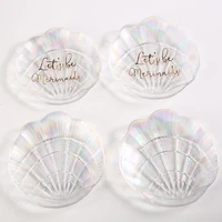 shell plate mermaid glass plate ins nail art background props jewelry storage plate photography shooting props