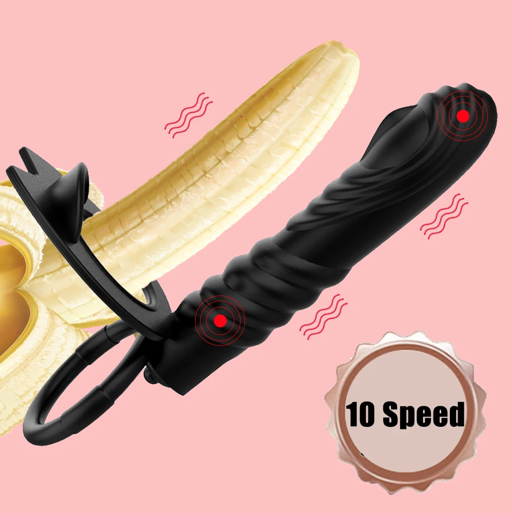 Секс-игрушки с двойным проникновением Анальная пробка фаллоимитатор вибратор