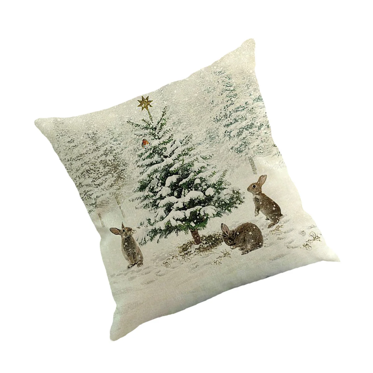 

Pillow Cover Case Cushion Christmas Pillowcase Covers Throw Decorative Snowman Square Home Couchpillows Penguin Animals