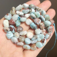8 10mm natural irregular larimar stone loose spacer beads for jewelry making diy bracelet necklace accessories wholesale 15 inch