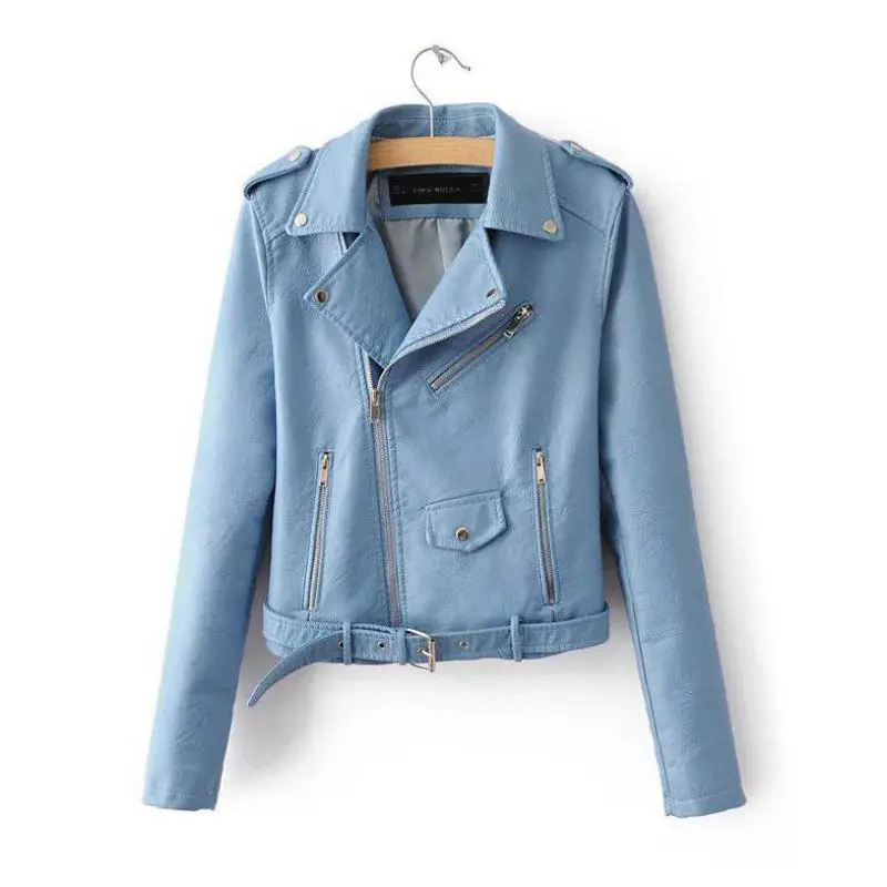 

Куртка женская короткая из экокожи, модный базовый пиджак ярких цветов, верхняя одежда, Размеры M, L, XL, весна-осень