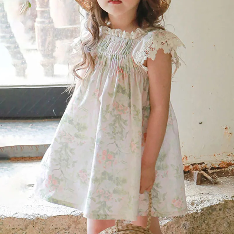 

2022 New Summer Children's Sweet Clothing For Baby Girls Fashion Children Teens Casual Sleeveless Flower Cute Dress