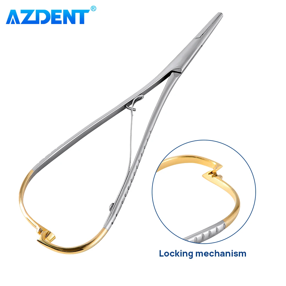 Стоматологический иглодержатель пинцет AZDENT щипцы из нержавеющей стали