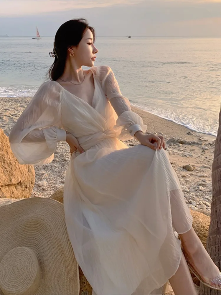 Женское плиссированное платье миди элегантное винтажное в Корейском стиле с