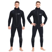 mens womens 3mm diving suit one piece front zipper hooded cold proof warm wetsuit winter swimming snorkeling surfing neoprene