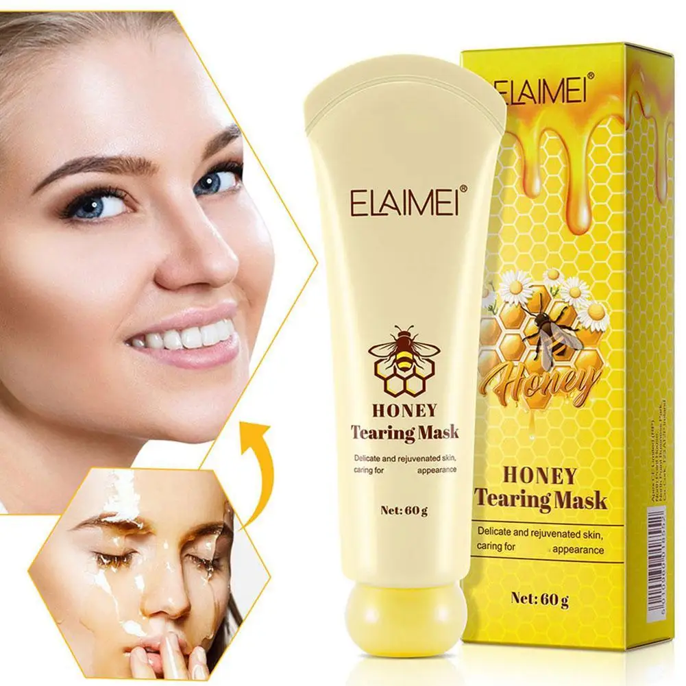 

60g Honey Peel Off Mask Anti Aging Blackhead Remover Pores Pores Instantly Skin Tightens Dead Clean Skin Face Care Masque Y8V5