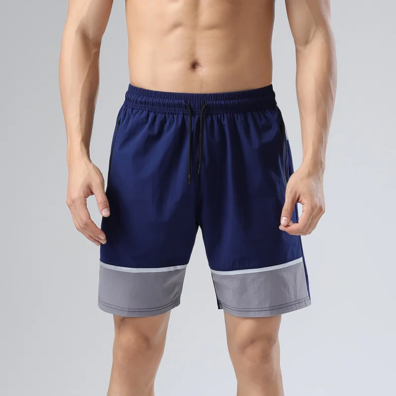 

Fashion 2022 Stitching Sports Man's Wear-resistant Fitness Shorts Zipper Pocket Sports Workout Athletic Jogging Short Pants Men