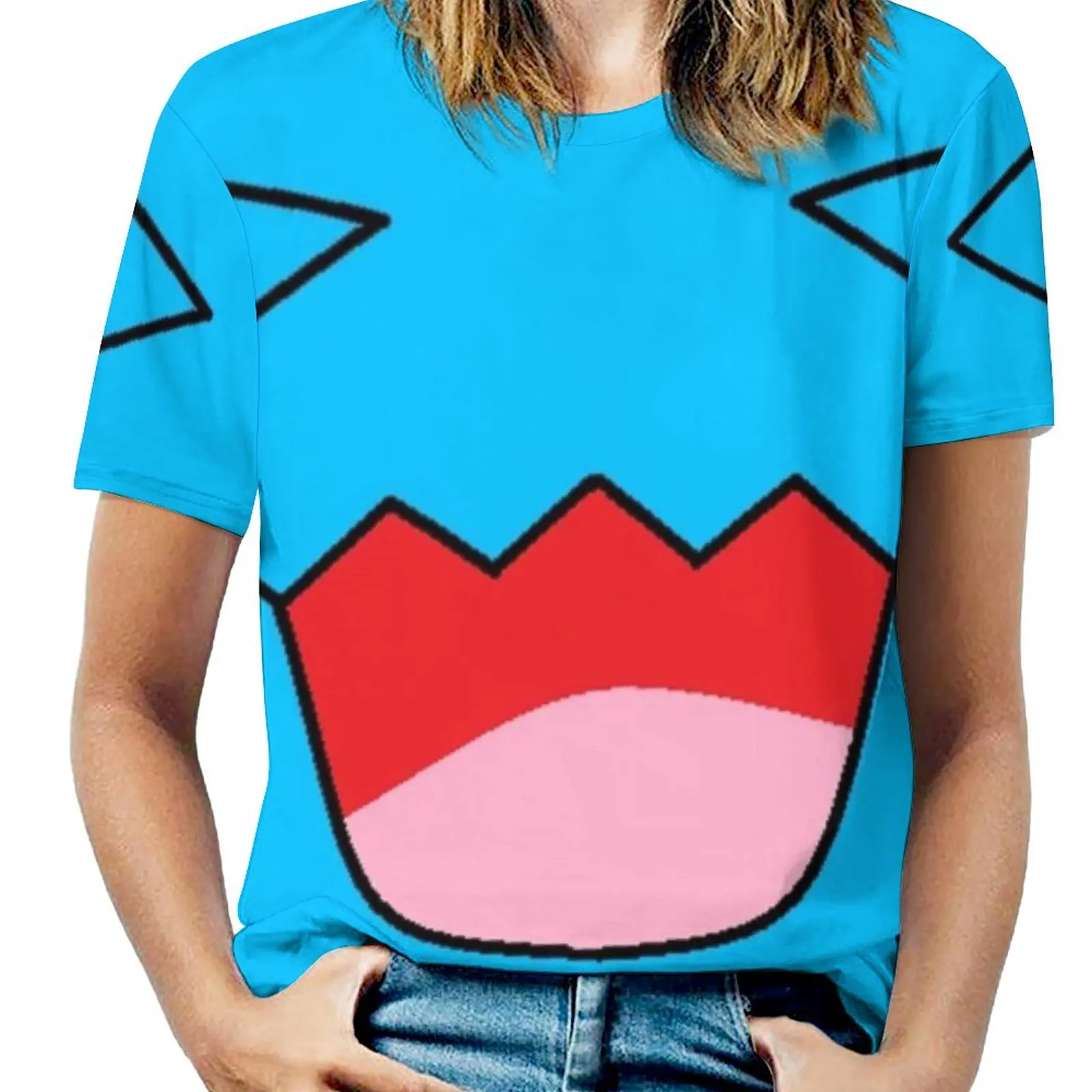 Женские топы с коротким рукавом круглым вырезом и ремешком на плече