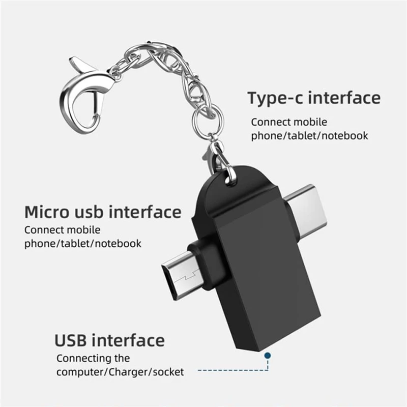 2 в 1 адаптер-конвертер Type C Micro USB 3 0 OTG для Samsung Android мобильный телефон Tablet U Disk Card Reader