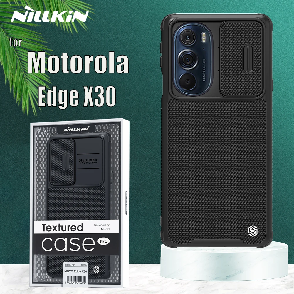 

Чехол NILLKIN для MOTO EDGE X30, текстурированный Мягкий ТПУ Твердый защитный чехол из нейлонового волокна для камеры, задняя крышка для Motorola Edge X30